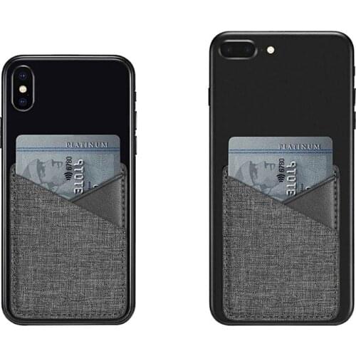 Slim Canvas Mobile Phone Wallet Credit ID Card Holder Adhesive Pocket Sticker