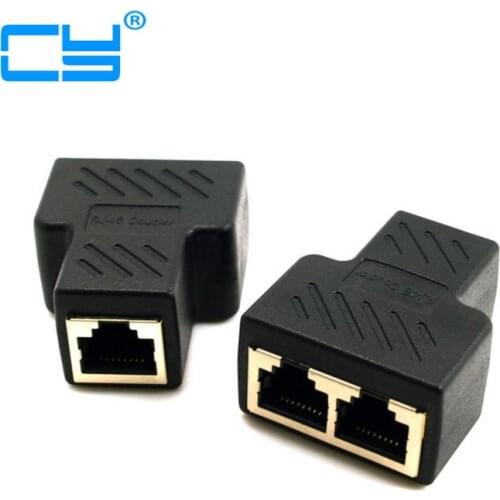 STP UTP Cat6 RJ45 8P8C Plug To Dual RJ45 Splitter Network Ethernet Patch Cord Adapter