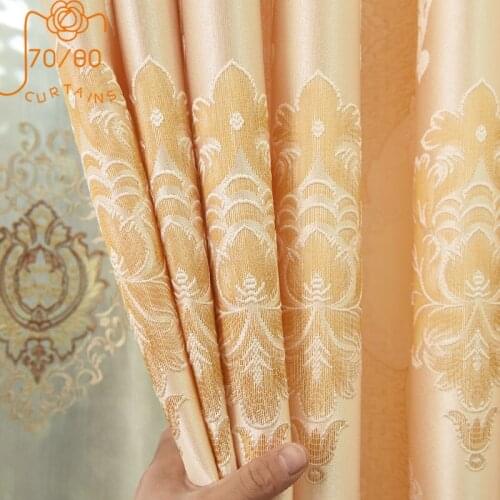 European-style High-end Thick Jacquard Curtains for Living Room and Bedroom Shading Finished Products Customization