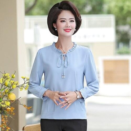 2021 Autumn Spring Women Chiffon Blouses Casual O-NECK Solid Color Women Clothing Long Sleeve Shirt Women Tops