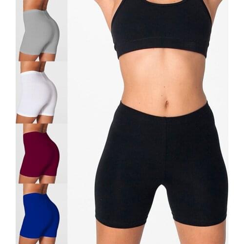 Shorts Women Thin Fitness Casual High Waist Fashion Biker Shorts Summer Slim Knee-Length Bottoms Black Cycling Shorts Streetwear