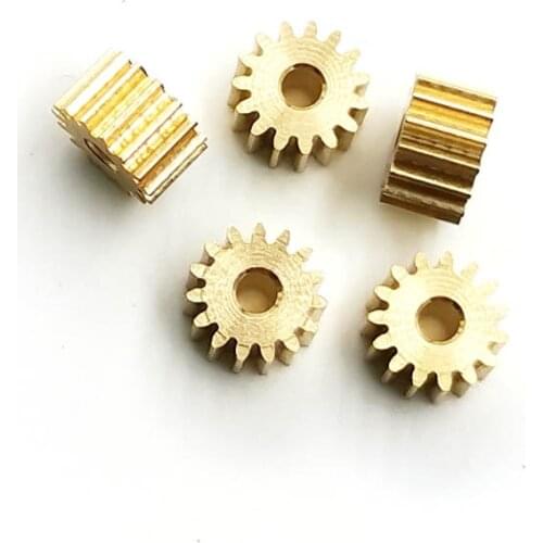 152A 151.5A 0.4M Copper Pinion 15 Teeth OD=6.8mm Shaft Hole 1.98/1.48mm 15T Metal Gear DIY Model Machine Motor Parts