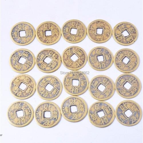 20pcs Chinese Fortune Brass Coins Feng Shui I Ching Coin Y1092