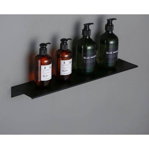 30-50cm Modern Matt Black Bathroom Shelves Storage Rack for Kitchen Wall Shelf Shower Bathroom Accessories