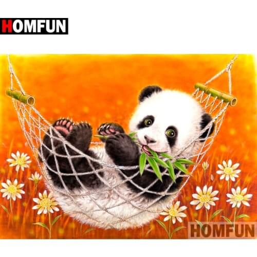 HOMFUN Full Square/Round Drill 5D DIY Diamond Painting "Cartoon panda" Embroidery Cross Stitch 5D Home Decor Gift A17041