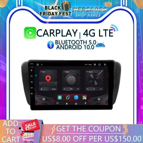 Carplay DSP 9" Android 10.0 32GB 64GB Car DVD Player 4G LTE GPS RDS Radio Bluetooth 5 autoradio For SEAT IBIZA 2009 - 2012 2013