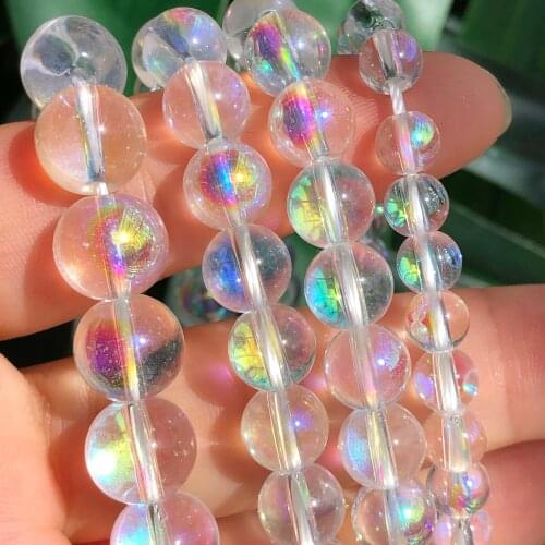 AB Green Multicolour Transparent Clear Crystal Glass Beads For Jewelry Making Quartz Diy Bracelet Round Spacer Beads 6/8/10mm