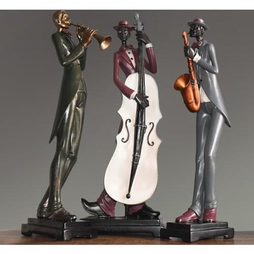 Nostalgia Parlour Saloon Music Performer Decoration Coffee Shop Statue Sculpture Room Bar Restaurant instrument player Jazz Band