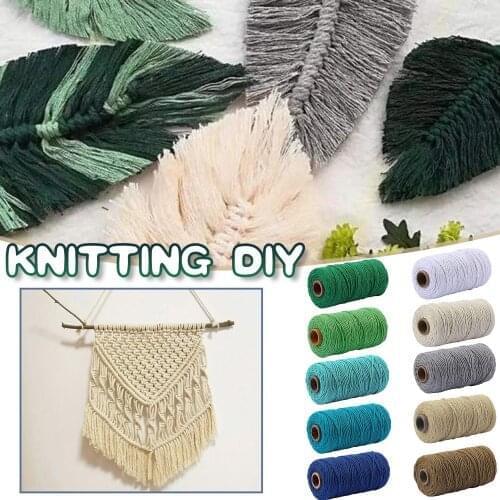 3mm x 100m DIY Macrame Yarn Decorative Warp Cotton for Knitting Crafts, macrame cord,Hand-woven cotton thread, jute, cuerda,rope