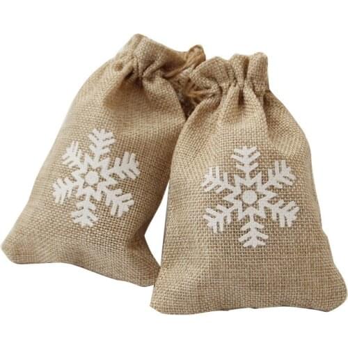 10pcs Burlap Bags with Drawstring Gift Bags Jewelry Pouch Jute Sacks for Wedding Favor Party Gifts DIY Craft Presents Christmas