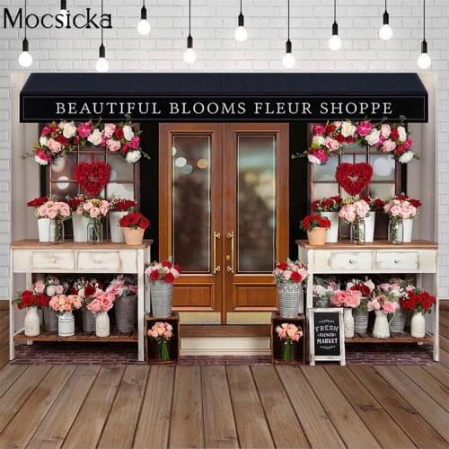 Valentine Beautiful Blooms Fleur Shoppe Shop Photo Background Roses In Vase Newborn Child Portrait Photography Prop Photo Studio