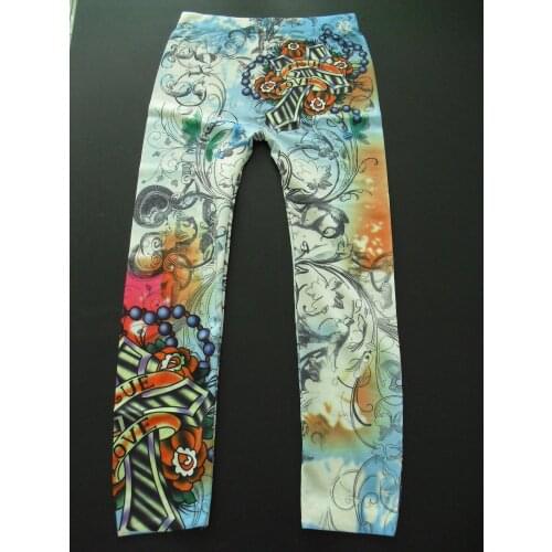 Mid-calf Capris Leggings Womens Summer Base Print Pants Stretch Cropped Trousers European American Style Special Offer /40