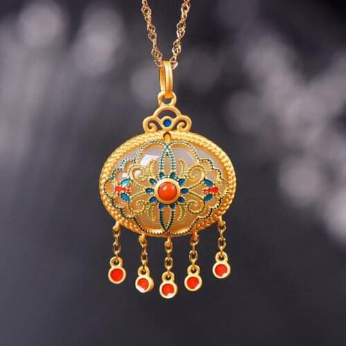 KOFSAC Beautiful Classical Chinese Style Flower Necklace Bracelet Sets Women Gold Color Jewelry Oval Crystal Engagement Gifts