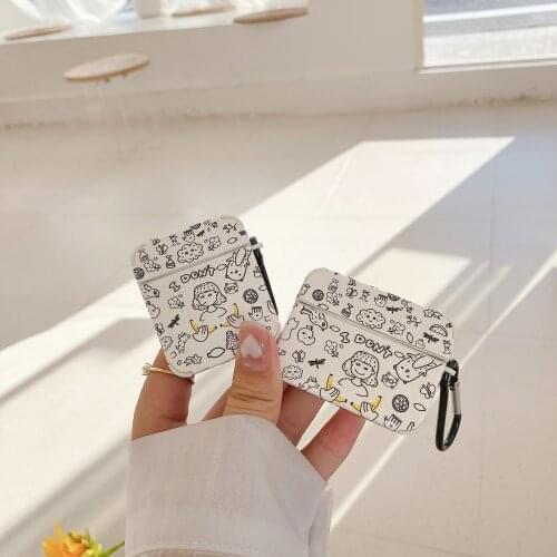 Leather Silicone case for Airpods1 2 Pro Earphone Box Cover Soft Bluetooth Wireless Protective Cases for Apple Airpods Headphone