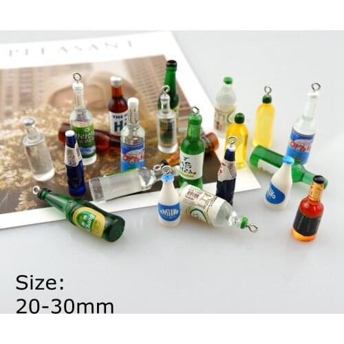 Cute Bottle Drink Charms Resin Flat Back Cabochon Bracelets Necklace Earrings Making Accessories DIY Jewelry Pendants
