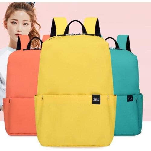 Fashionable Small Backpack Oxford Fabric Splashproof Bag for Men and Women Light Solid Color Student Schoolbag -3 Sizes