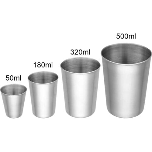 Unbreakable Stainless Steel Drinking Pint Cups Water Tumblers Glasses Cups Juice Beer Water Mug For Children and Adults