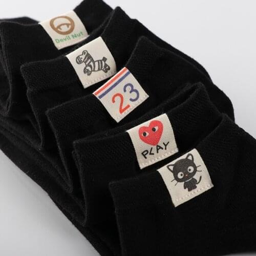 4pairs/lot Lovely & charming women ankle cotton socks&hosiery brand funny cute Cloth tag summer cool boat socks femme calcetines