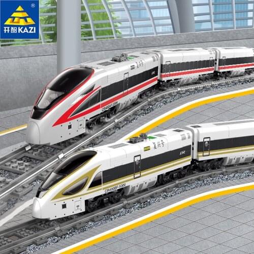 Original KAZI 98229 City Electric Train Building Blocks Track Toys Assembling Boy Gifts Revival Train Childrens Toys