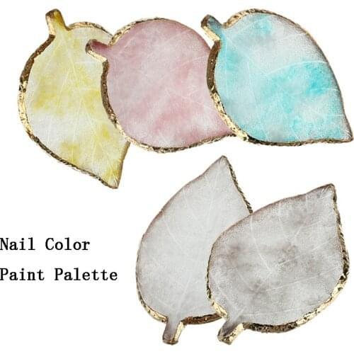 Resin Leaf Shape Nail Color Paint Palette Holder Showing Shelf Drawing Nail Color Palette Mixing Display Stand Nail Art Tools