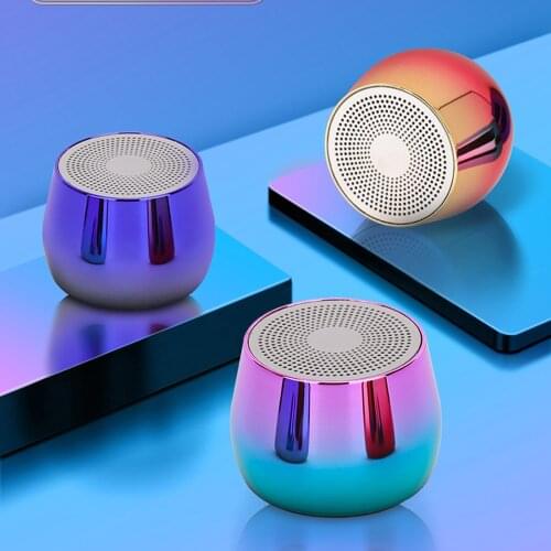 Portable Metal Mini Outdoor Subwoofer Small Speaker Wireless Bluetooth Speaker 360 Degree Surround Sound Colorful 3 Colors