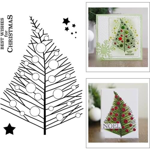 2021 New Christmas Tree Pattern Transparent Clear Stamp For DIY Making Festival Greeting Card Scrapbooking No Metal Cutting Dies