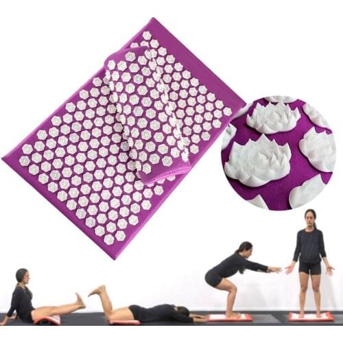 Lotus Spike Body Massager Cushion Acupuncture Set Relieve Stress Back Pain Yoga Mat/Pillow shiatsu Massage Mat Health Care relax