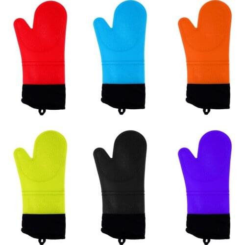 Silicone Cooking Gloves Heat Resistant Oven Mitts for BBQ Barbecue Fishing Backpacking Long Waterproof Non-Slip Potholder