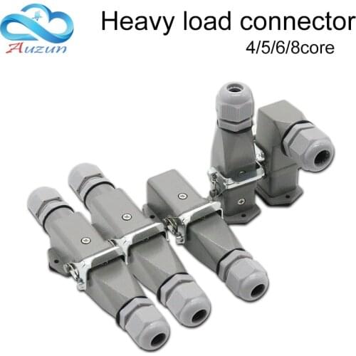 Heavy duty connector 4 core (3+1)5 core (4 +1)6 core (5+1)8 core (7+1) aviation multiple function type docking plug