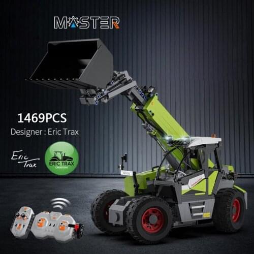 Technical 2.4Ghz radio remote control car build block 1:17 scale Full-feature Engineering vehicle Loader brick with light rc toy