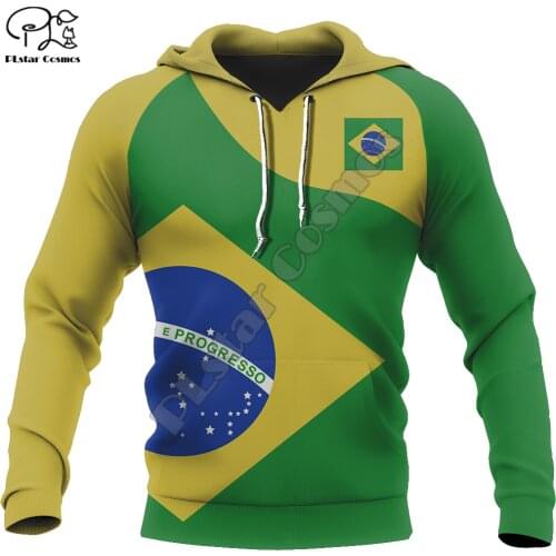 PLstar Cosmos National Emblem Brazil Flag 3D Printed Hoodies Sweatshirts Zip Hooded For Men And Women Casual Streetwear Style-11