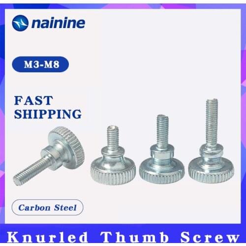 GB834 M3 M4 M5 M6 M8 M10 Knurling Head Knurled Thumb Screw Hand Tighten Curtain Wall Lock Screws DIN464 B056