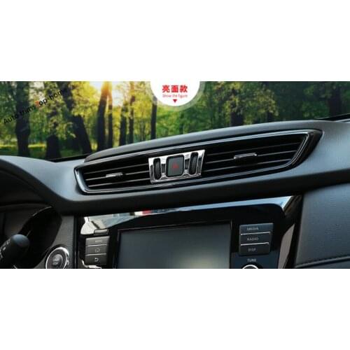 Yimaautotrims Interior For Nissan Qashqai J11 2014 - 2020 Middle Air Vent AC Adjustment / Warning Lights Button Frame Cover Trim