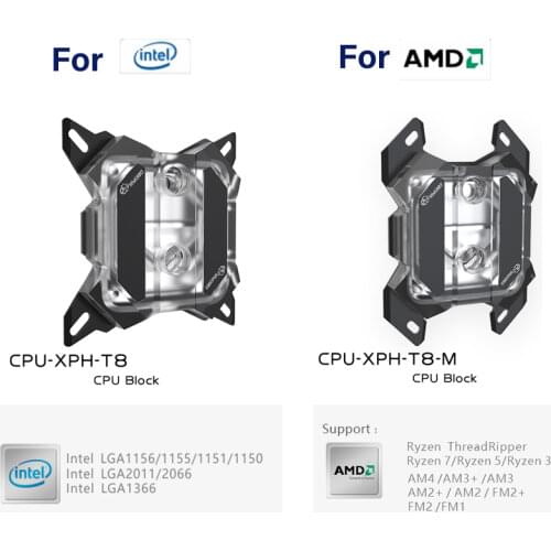 Bykski CPU Water Block use for INTEL LGA1150 1151 1155 1156 2011 X99 Transparent RGB support 5V 3PIN GND Header to Motherboard
