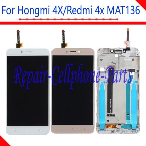 5.0 inch LCD Display Touch Screen Digitizer Glass Assembly With Frame For Xiaomi Hongmi 4X / Redmi 4x MAT136 Tracking Number