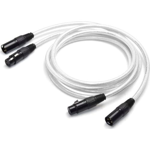 1 Pair Copper and Silver-plated Hifi XLR Cable Hi-end 2XLR Male to Female Audio Line