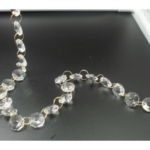 10m/lot crystal garland strand 14mm octagonal beads strand wedding garland strand Christmas party decor accessory