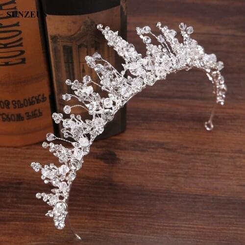 2020 Silver Bridal Crowns Hand-made Shinny Crystal Princess Tiaras Headband Wedding Party Crowns SQ0147