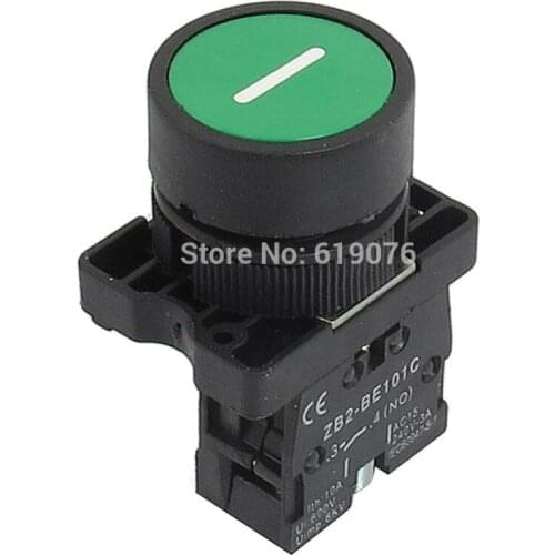 22mm NO N/O Green Sign Momentary Push Button Switch 600V 10A ZB2-EA3311
