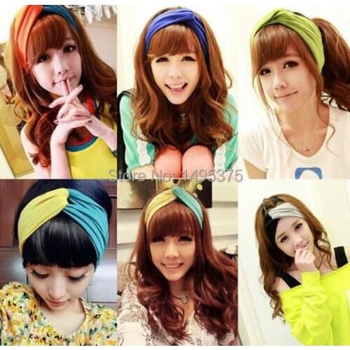 240pcs/lot Women Stretch Twist Headband Turban Sport Yoga Head Wrap Bandana Headwear Hair Accessories
