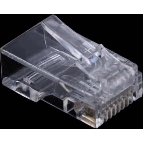 25/100Pcs Gold Plated RJ45 Net Network Cables Modular Plug Cat5 CAT5e Connector 8P8C Modular Rj45 Plug Terminals QXNF