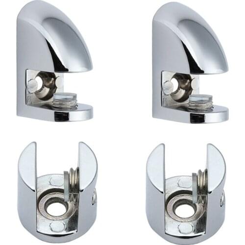 4pcs Glass Clamp Plated Brackets Zinc Alloy Chrome finish Shelf Holder Support Brackets Clamps For 6-8mm 8-10mm 10-12mm