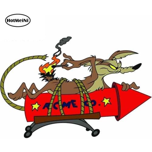 HotMeiNi 13cm x 8.8cm Cartoon Car Sticker FOR Wile E Coyote ACME Rocket Vinyl Decal Anime Car Styling Waterproof Accessories