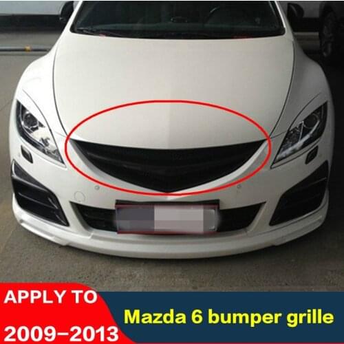 CEYUSOT FOR OLD Mazda 6 Front Bumper Grille Separator Decorative Cover ABS Carbon Mazda6 Accessories Racing Grills 2009-2013