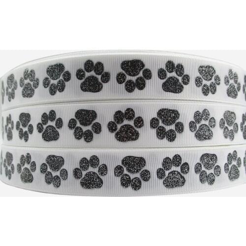 David accessories animal Cartoon dog cat bear Dog footprints polyester ribbon 50yards,DIY handmade materials Gift Wrap,50Yc1673