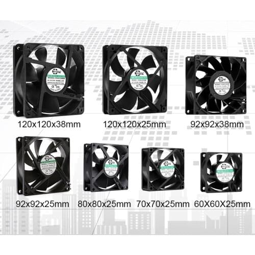 SXDOOL EC Fan Dual Ball 60mm 70mm 80mm 90mm 120mm EC Brushless Fan 110V 115V 120V 220V 240V Axial Fan 6025 8025 9225 12025 12038