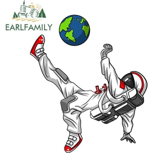 EARLFAMILY 13cm x 10.9cm for Space Football Car Assessoires Stickers Waterproof Scratch-Proof Trunk Decoration Vinyl Car Wrap