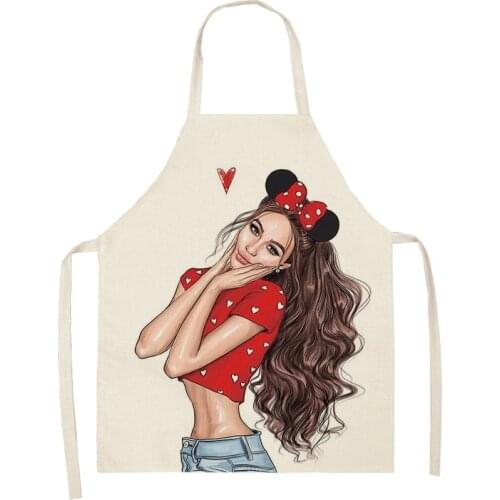 Parent-child pattern Cleaning Art Aprons Home Cooking Kitchen Apron Cook Wear Cotton Linen Adult Bibs barber apron apron for men