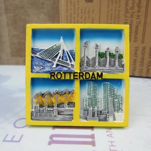 Holland Rotterdam Tourist Souvenirs Fridge Magnets Creative Handmade Resin Refrigerator Magnetic Stickers Home Decor Decoration