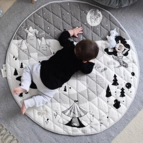 1Set 36inch Interactive Montessori Carpet Forest Snow Mountain Play Rugs Stimulation Jungle Carpet Baby Crawling Mat 03KD